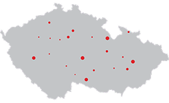 Mapa distribuční sítě Sokol Falco